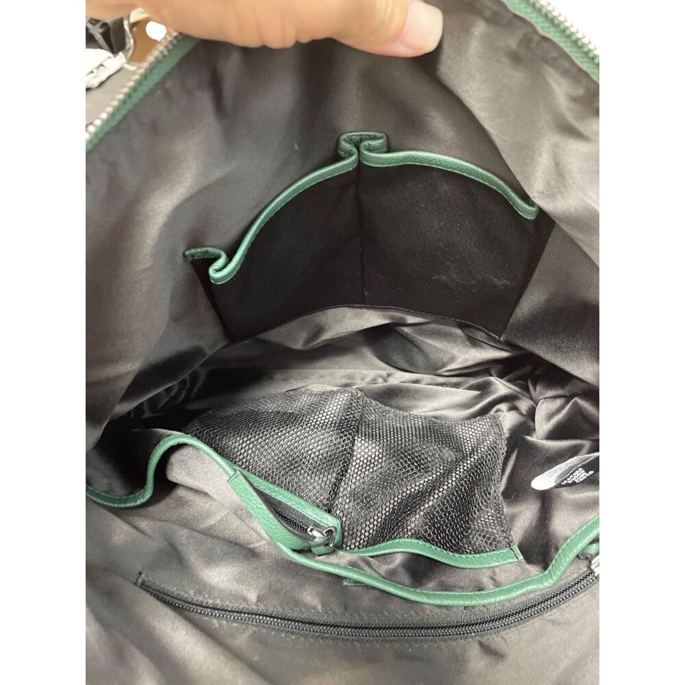 Tahari Womans Green Pebbled Leather Tote HandBag Silver Charm SKU 9355 - Picture 12 of 16